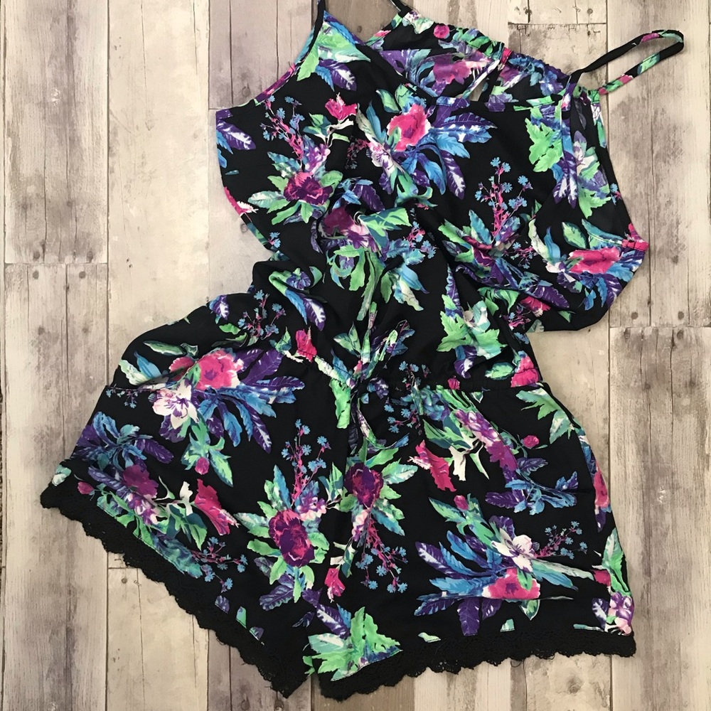 harmony havoc dark floral romper